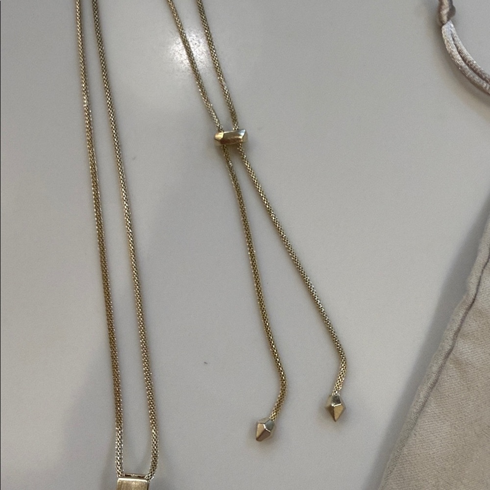 Kendra Scott Iridescent long Green Pendant Necklace with original bag - Picture 4 of 8